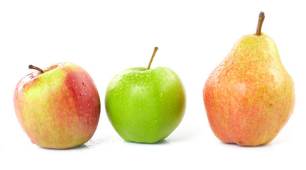 fresh fruits on the white