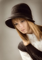 woman in retro style photo