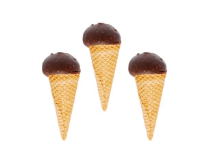 chocolate ice cream on a white background