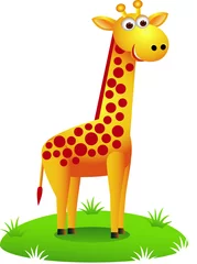 Photo sur Plexiglas Zoo Dessin animé mignon girafe