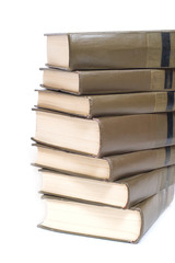 Books stack isolated on white