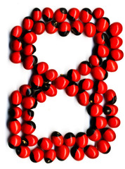Red number - eight