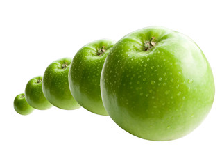 Green Apples in Line