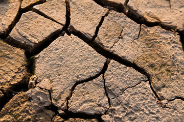 Landscape with cracked land