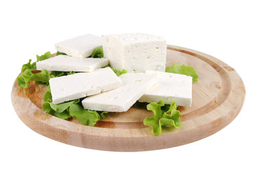 white cheese on wooden