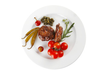 meat medallion with cherry tomatoes