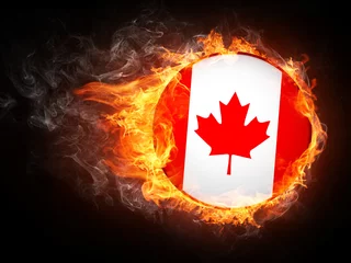 Cercles muraux Flamme Drapeau canadien