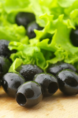 Black olives and greens