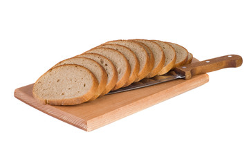 isolated bread and knife