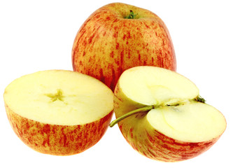 quartiers de pommes, fond blanc