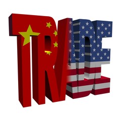 trade text with Chinese and American flags illustration