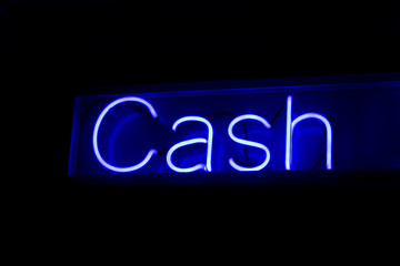 Cash neon sign