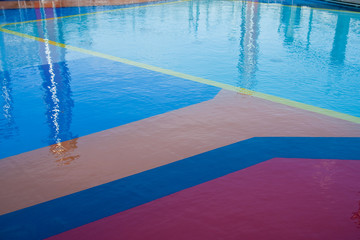 Brightly Colored Swimming Pool Floor