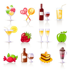 dessert and drinks icons