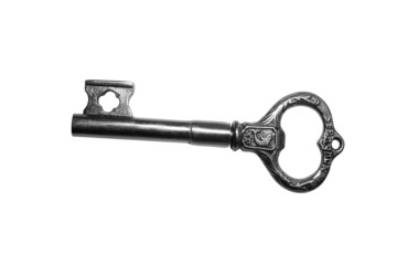 Skeleton Key on White. Clipping Path Included.
