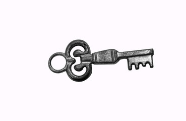 Skeleton Key on White. Clipping Path Included.