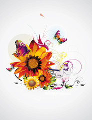 Flower vector composition