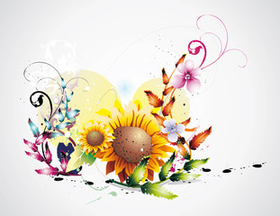 Flower vector composition