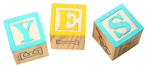 YES in Alphabet Blocks