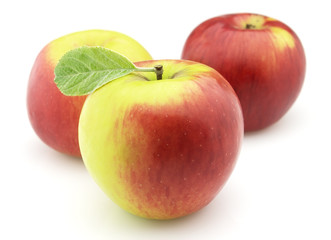 Apples with leaves
