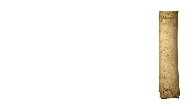 Scrolling blank old document with alpha channel