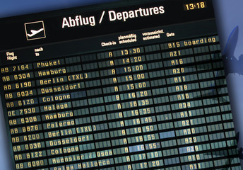 Flughafentafel - Abflugdaten