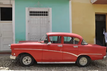 Photo sur Plexiglas Voitures anciennes cubaines rouge