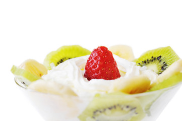 fruit with whipped cream
