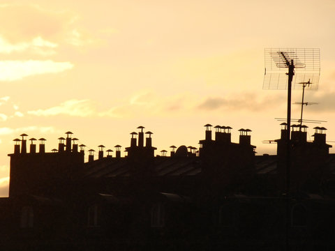 Toits au coucher de soleil