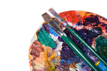 Colorful paint palette.