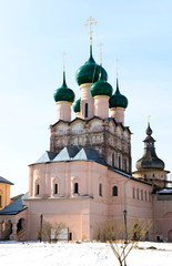 Fototapeta na wymiar the church inside Rostov Kremlin, Russia