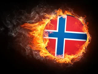 Cercles muraux Flamme Drapeau Norvège
