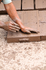 hand made bricks form clay