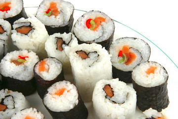 sushi rolls close up