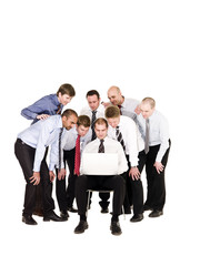 Obraz premium Businessmen in front of a laptop