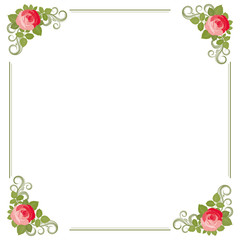 Rose Frame, vector illustration.