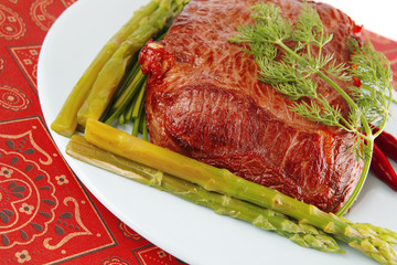beef chunk on orient placement