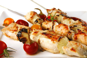 grilled chicken shish kebab