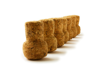 Wine corks isolated on white background