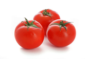 red tomato  vegetables   isolated on white background
