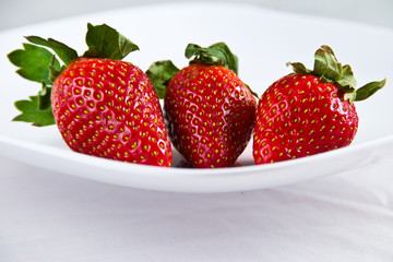 Three strawberries