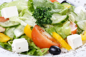 Caesar salad in a white plate