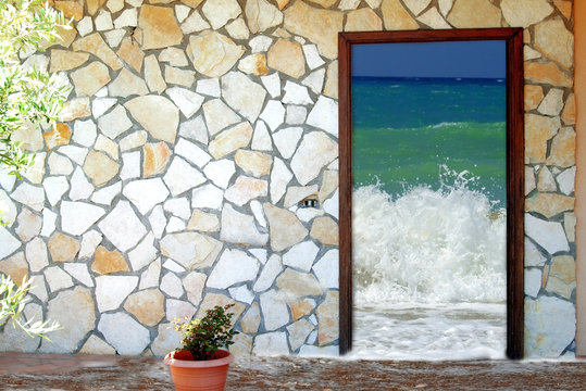 Door in vacations, concept picture