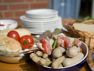 Large group of raw product for sommer barbecue