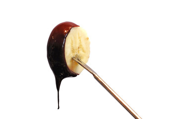 Fonduegabel mit Schokobanane