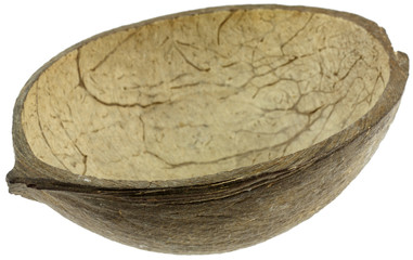 bol naturel, noix de coco, fond blanc