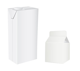 Two milk or juice boxes. Vector illustration.