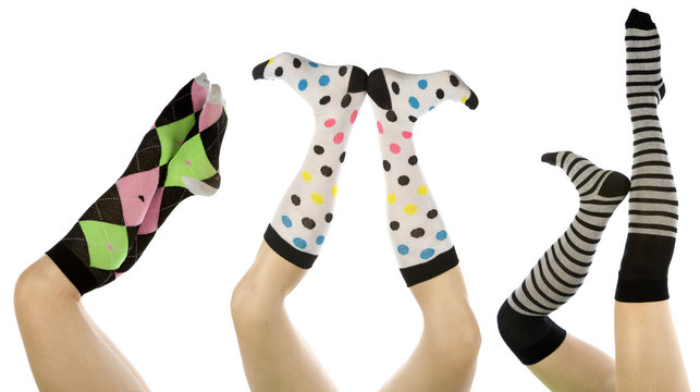 Socks set in different positions