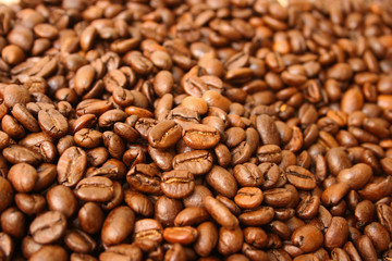 Fresh coffee beans background texture