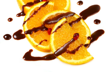 Fruit  orange with  chocolate glaze